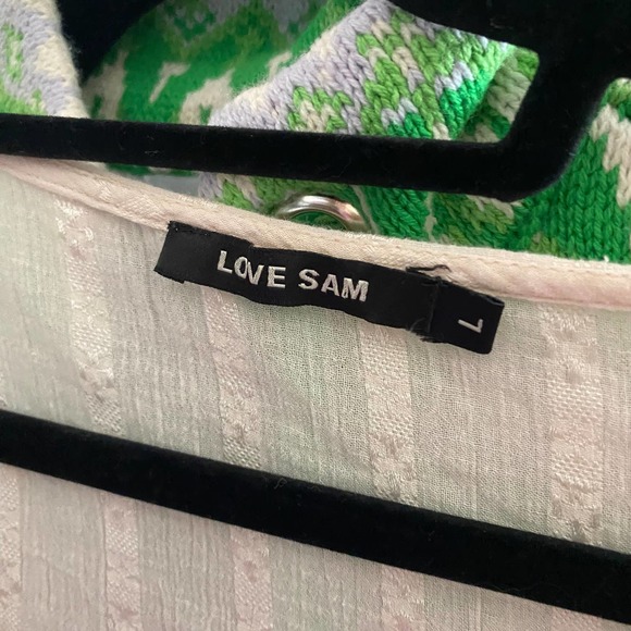 Love Sam Tiered Ruffle V-Neck Cap Sleeve Mini Dress Size Large - Picture 6 of 6